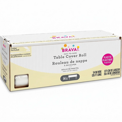Vanilla Cream Plastic Table Cover Roll with Cutter - 54 x 126 ft