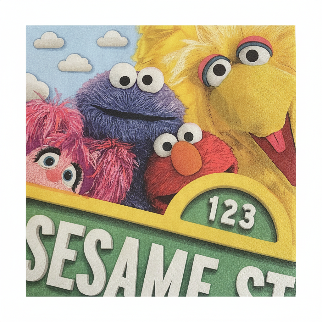Sesame Street Birthday Lunch Napkins - 6.5 In. x 6.5 In. - 16-Pack