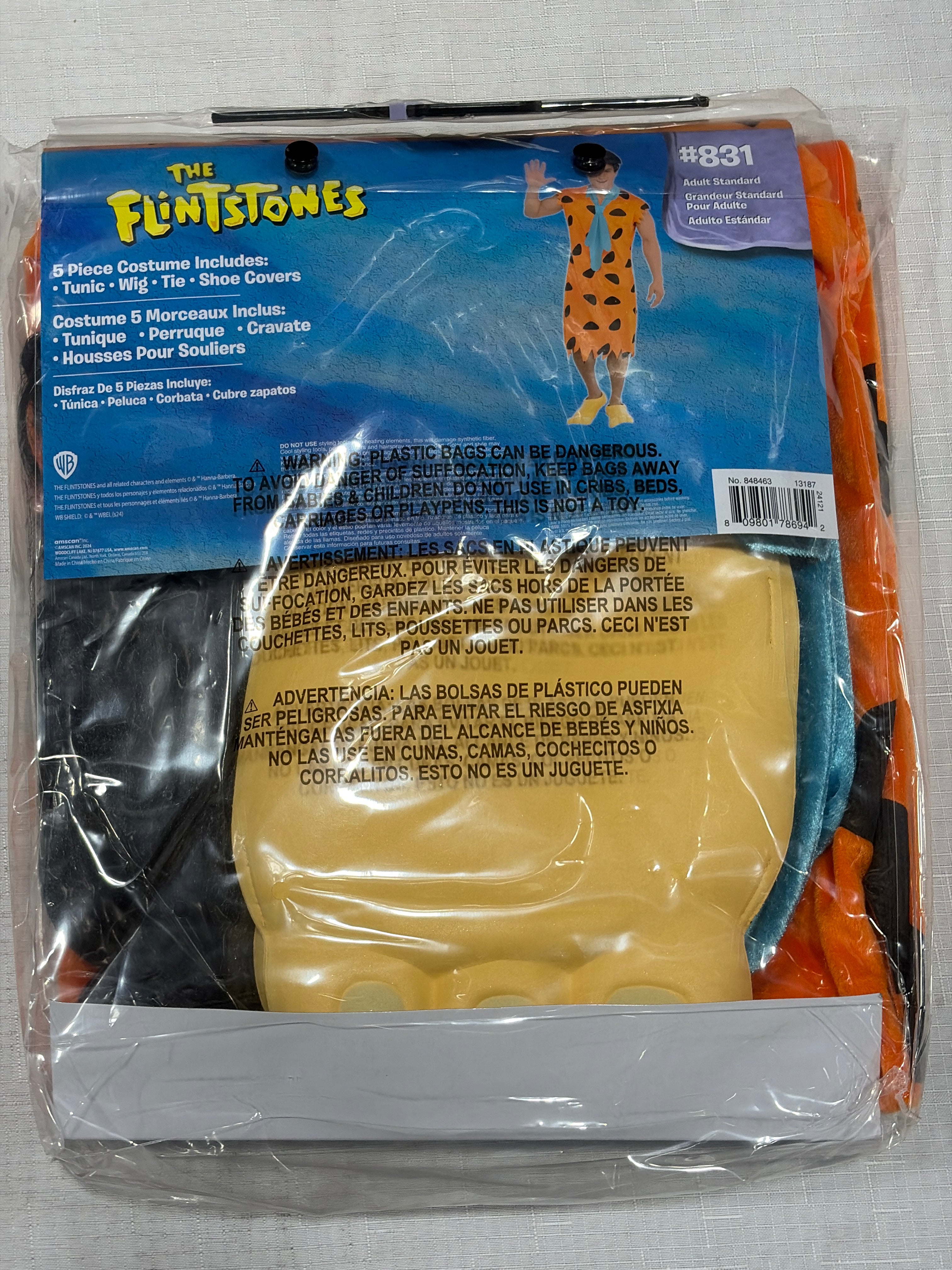 Fred Flintstone Halloween Costume for Adults - Adult Standard (Up to Size 44)