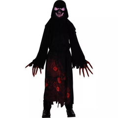 Hooded Horror Skeleton Kids Halloween Costume - Child L (12-14)