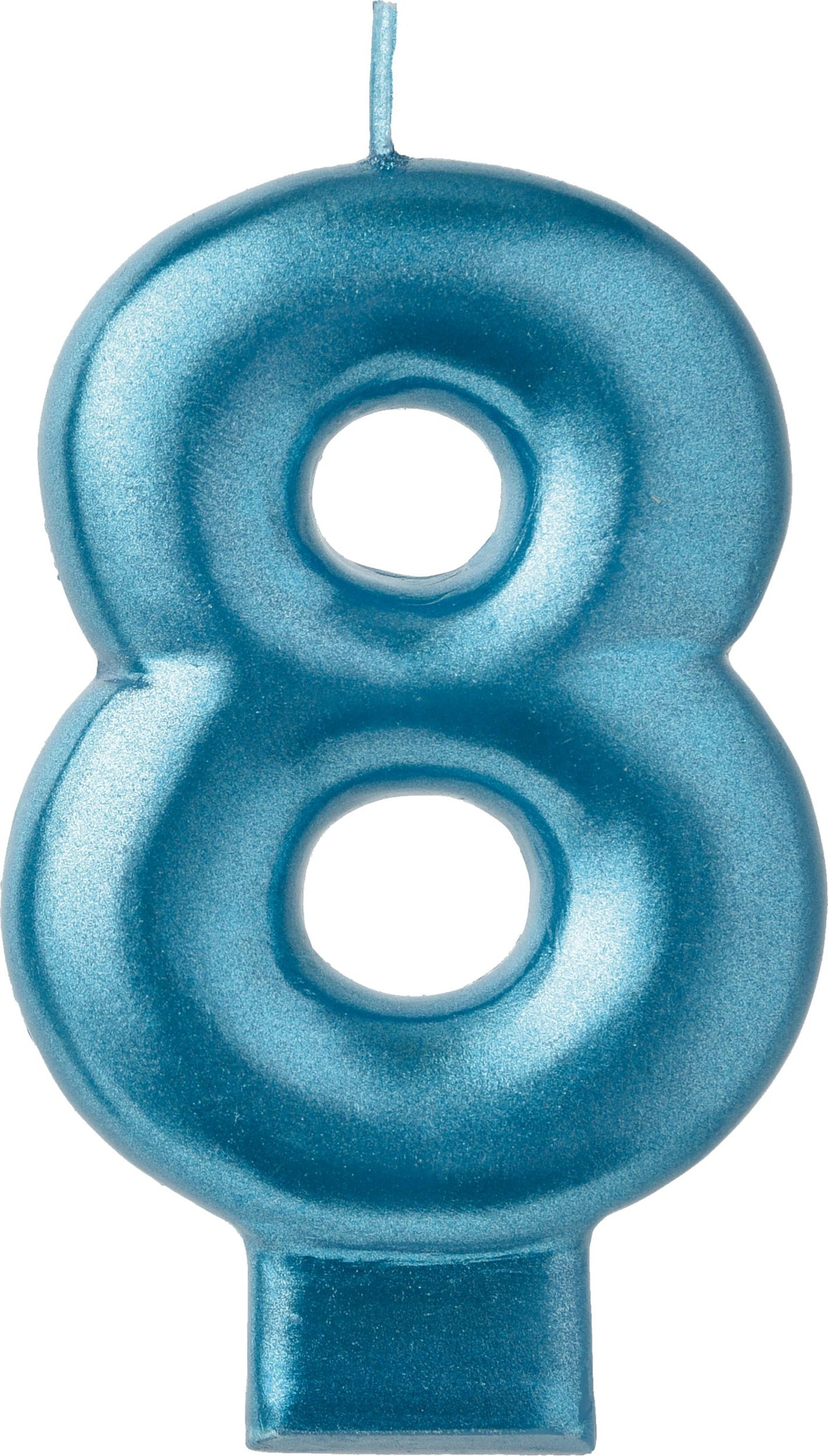 Metallic Blue Number 8 Birthday Candle | 3.25 In.