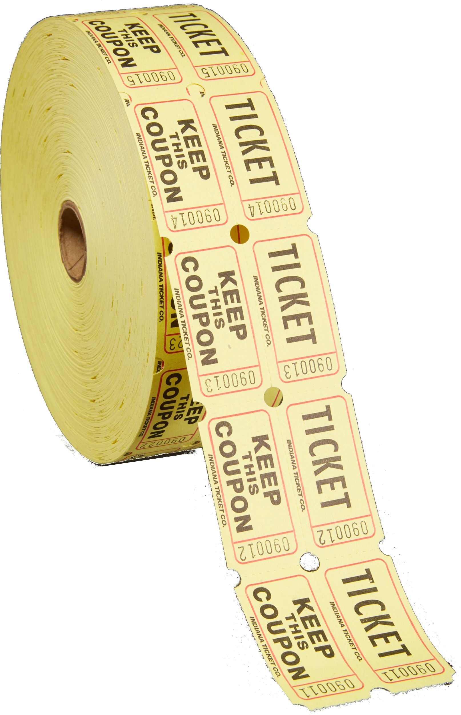 Yellow Double Roll Raffle Tickets - 2000 Pack