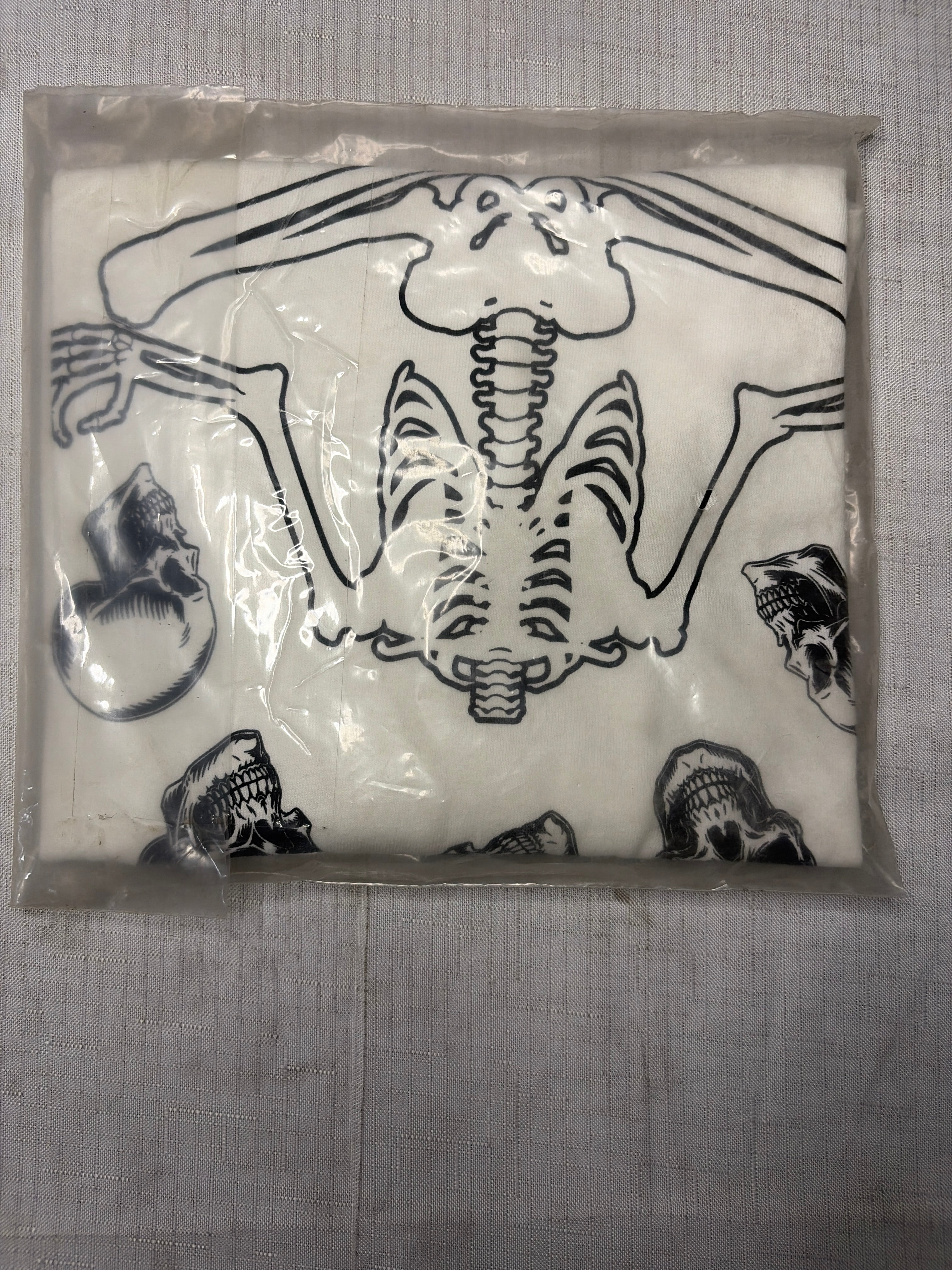 Halloween Skeleton Head Crop Top T-Shirt - Adult L