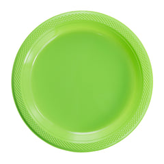 9 In. Lime Green Plastic Plates | 8 Count