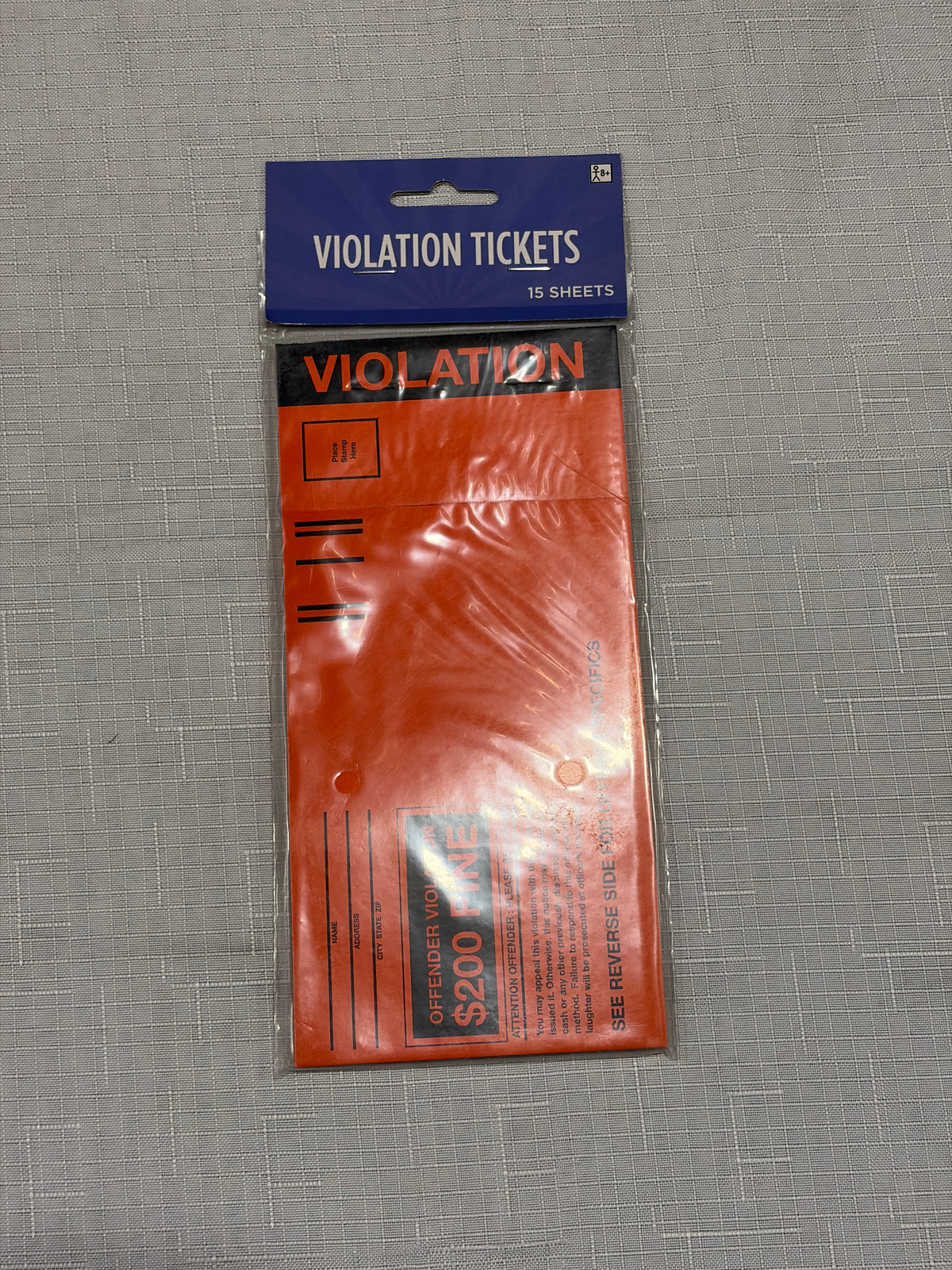 Halloween Violation Ticket Costume Props