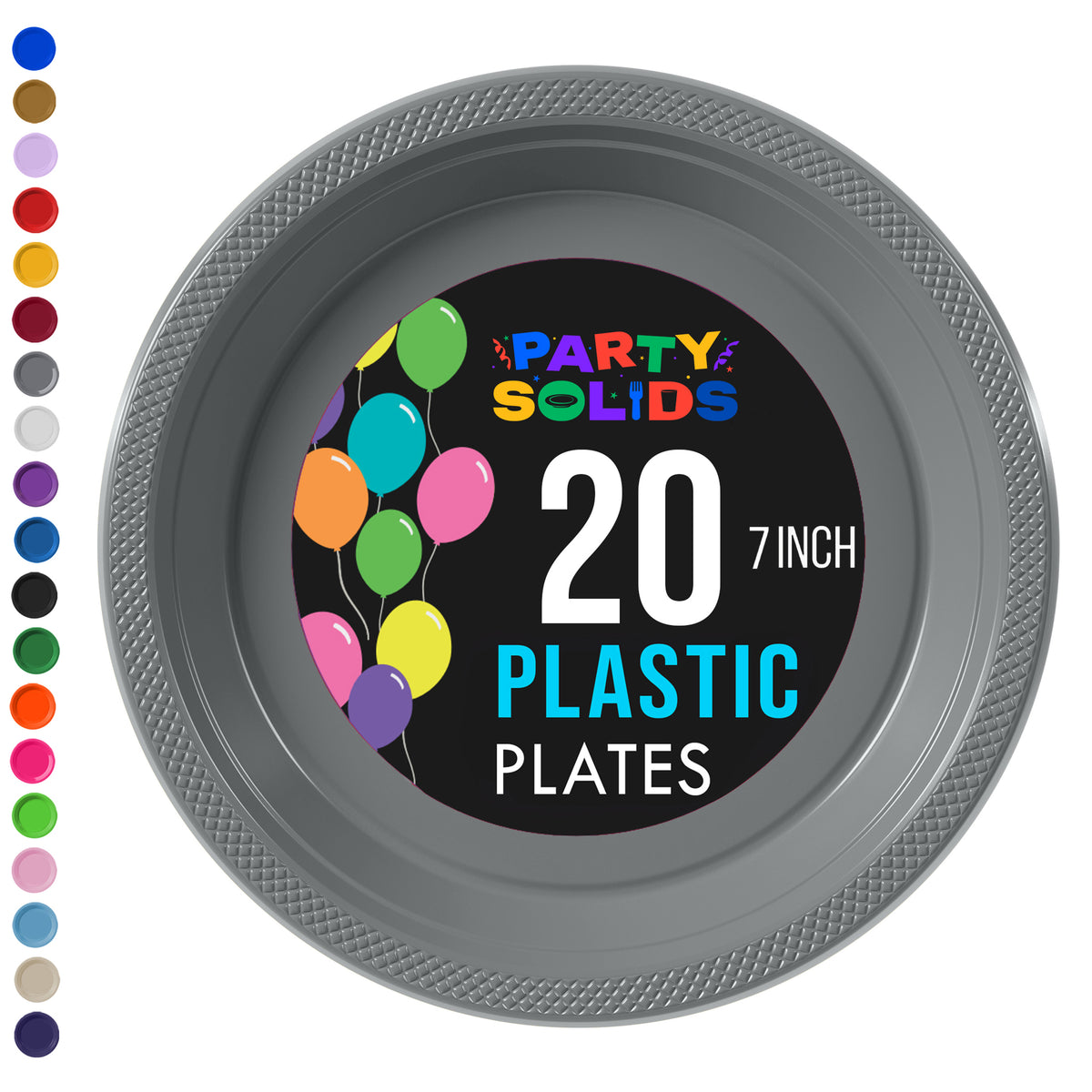 7 in. Silver Plastic Plates | 20 Ct.
