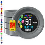 7 in. Silver Plastic Plates | 50 Count
