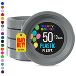10 in. Silver Plastic Plates | 50 Count
