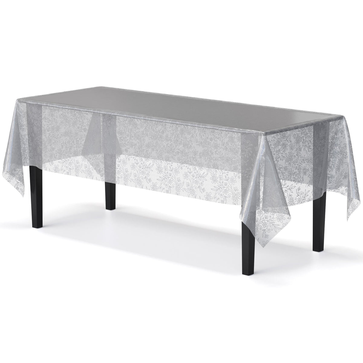 Silver Floral Table Cover