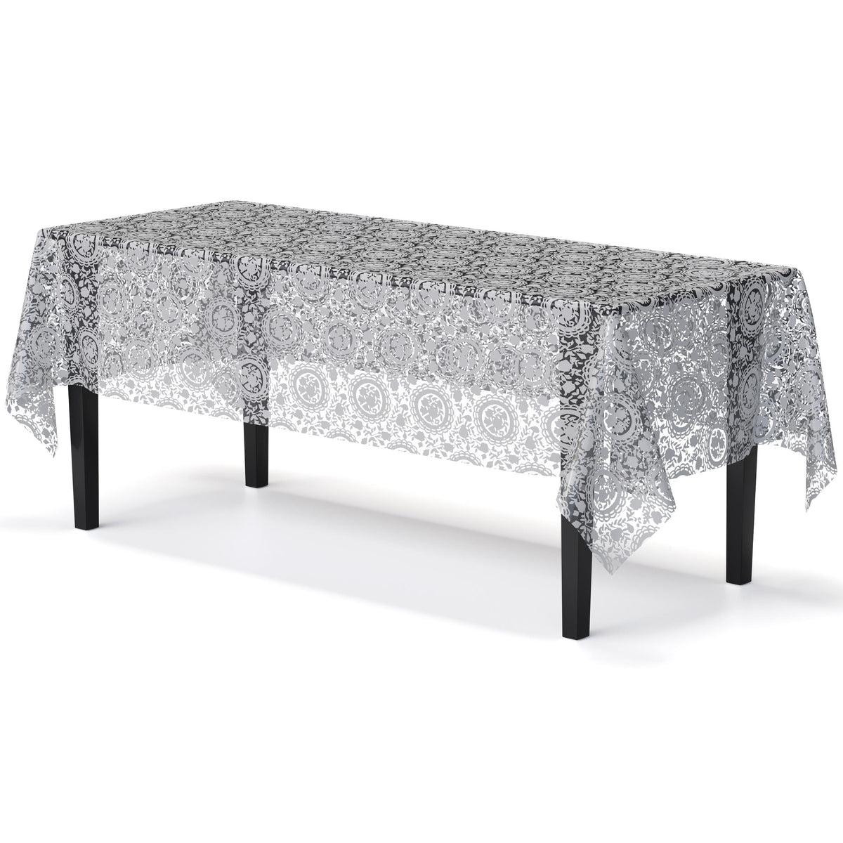 Silver Lace Table Cover