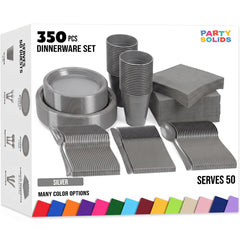 350 Solid Color Tableware Combo | silver