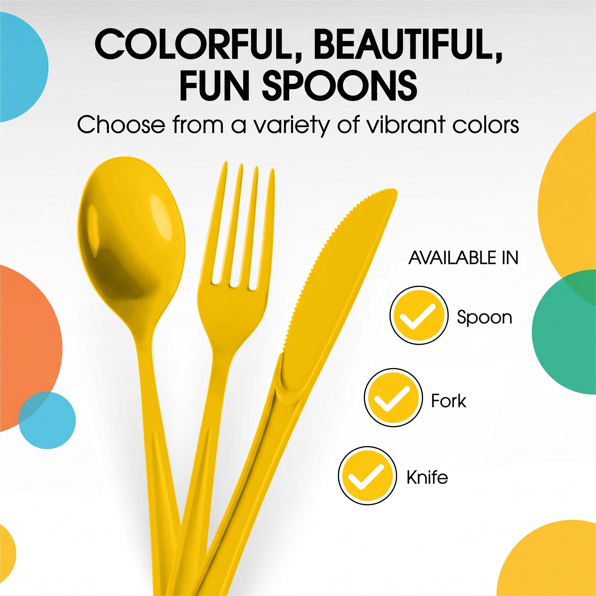 Heavy Duty Yellow Plastic Forks | 7.5 in. | 50 Count