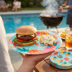 9" & 7" Summer Luau Paper Plates Combo - 20|20