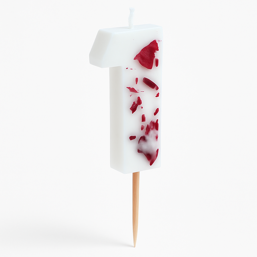 Ginger Ray Pressed Petal Number 1 Birthday Candle