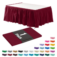 Burgundy Plastic Table Skirt | 168 in. x 29 in.