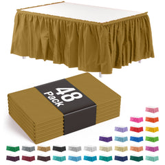 Gold Plastic Table Skirt | Case of 48