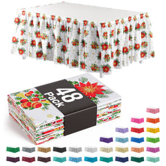 Holiday Printed Plastic Table Skirt | Case of 48