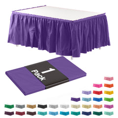 Purple Plastic Table Skirt | 14 ft. x 29 in.
