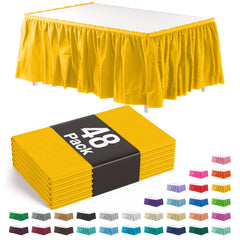 Yellow Plastic Table Skirt | Case of 48