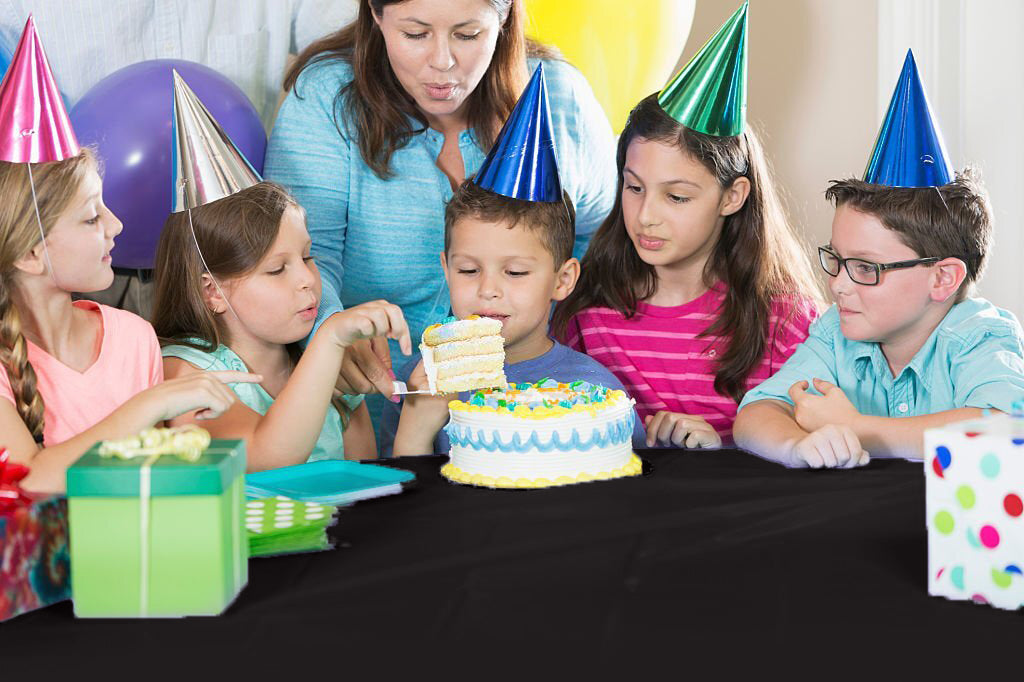 Black Plastic Table Cover Roll with Cutter - 54 x 126 ft