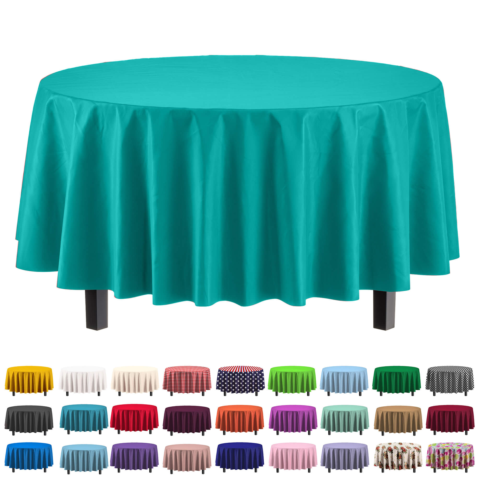 Round Teal Table Cover