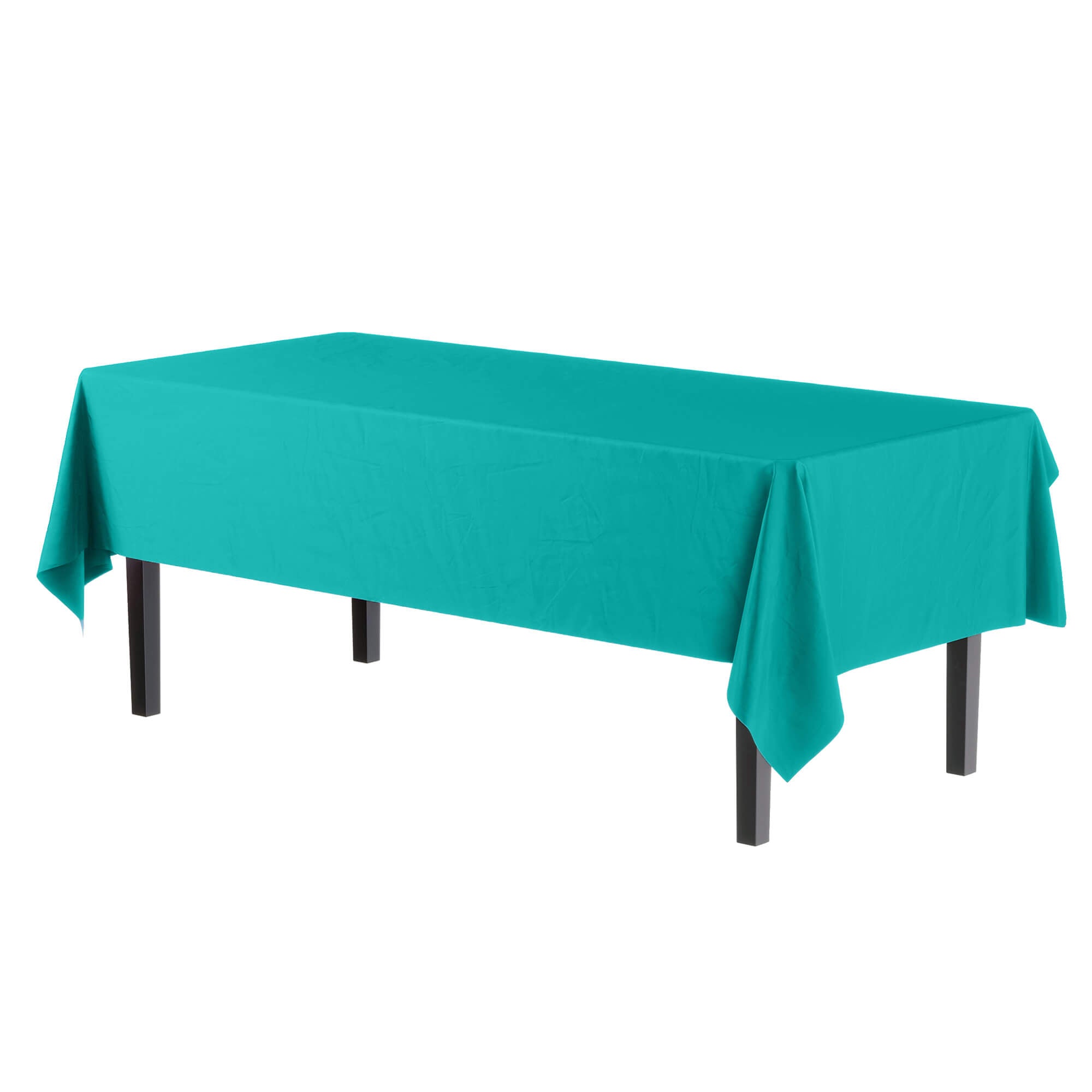 Premium Teal Plastic Table Covers | 6 Pack