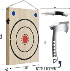 Axe Throwing Board With Axes And Knives