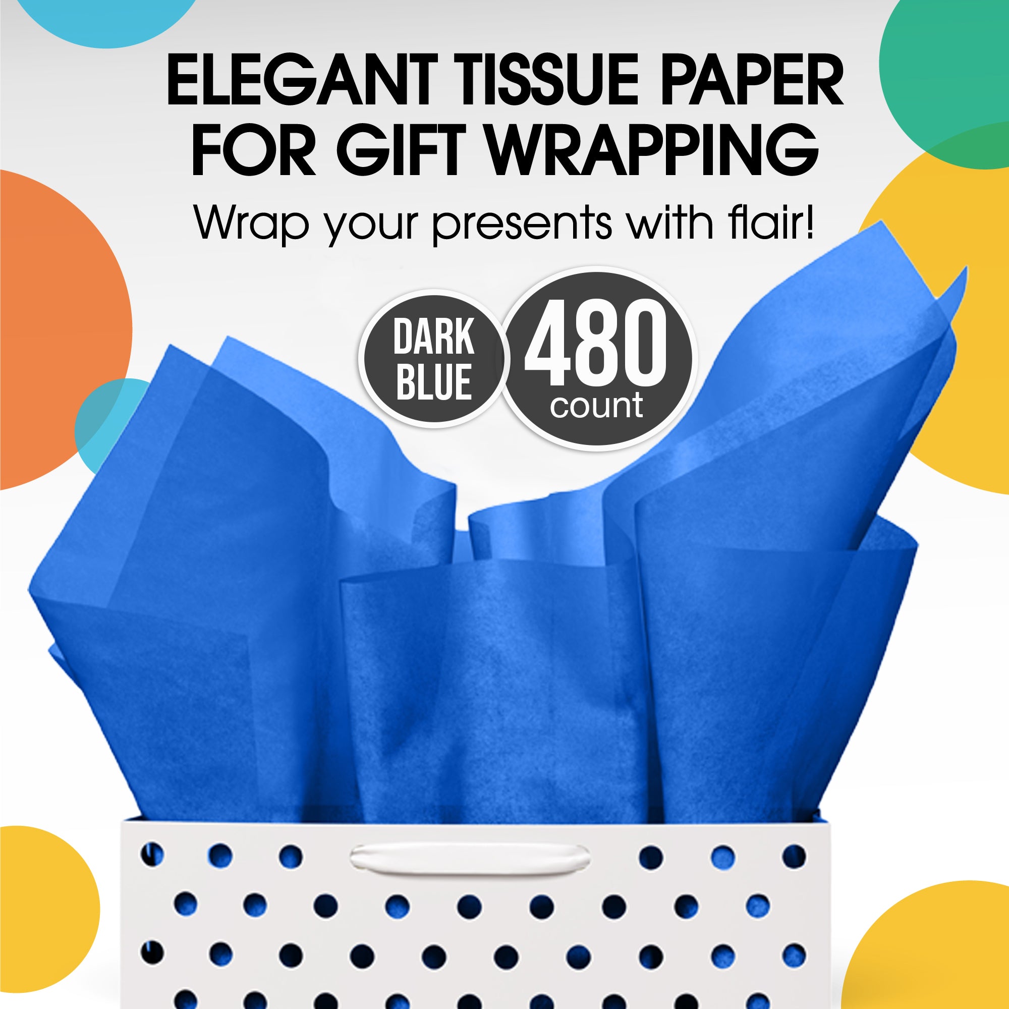 Dark Blue Tissue Paper 20 in. x 30 in. | 480 Sheets
