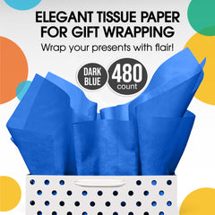 Dark Blue Tissue Paper 20 in. x 30 in. | 480 Sheets