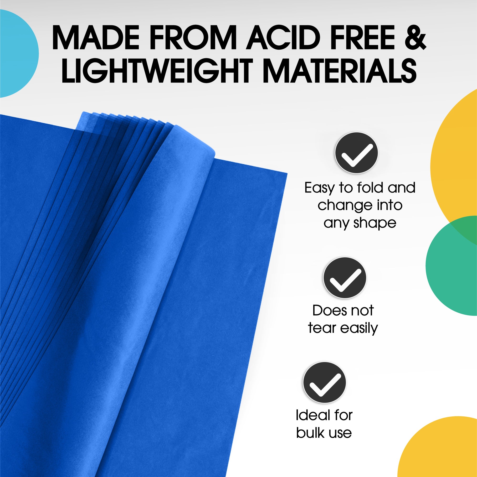 Dark Blue Tissue Paper 15 in. x 20 in. | 480 Sheets