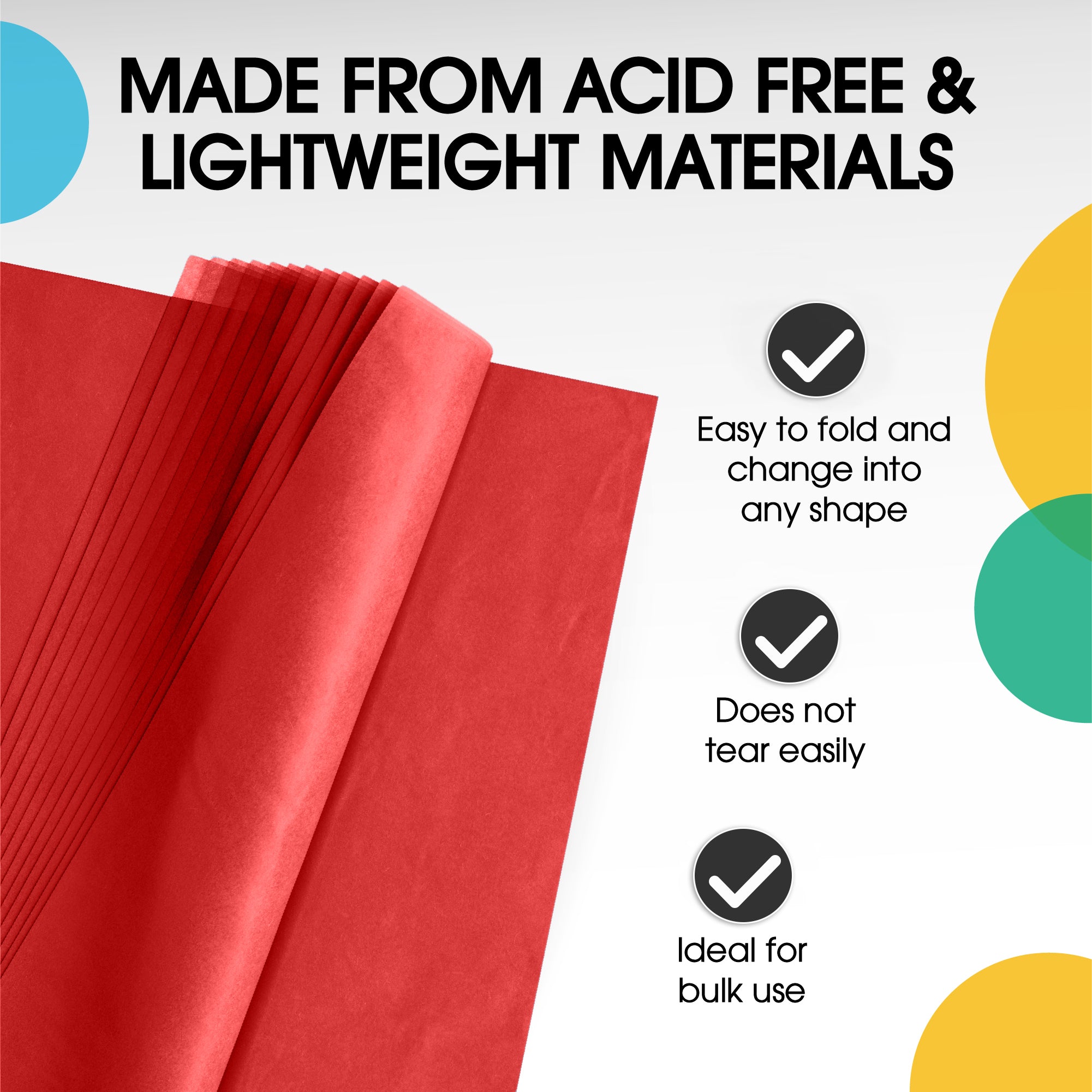Red Tissue Paper 20 in. x 30 in. | 480 Sheets