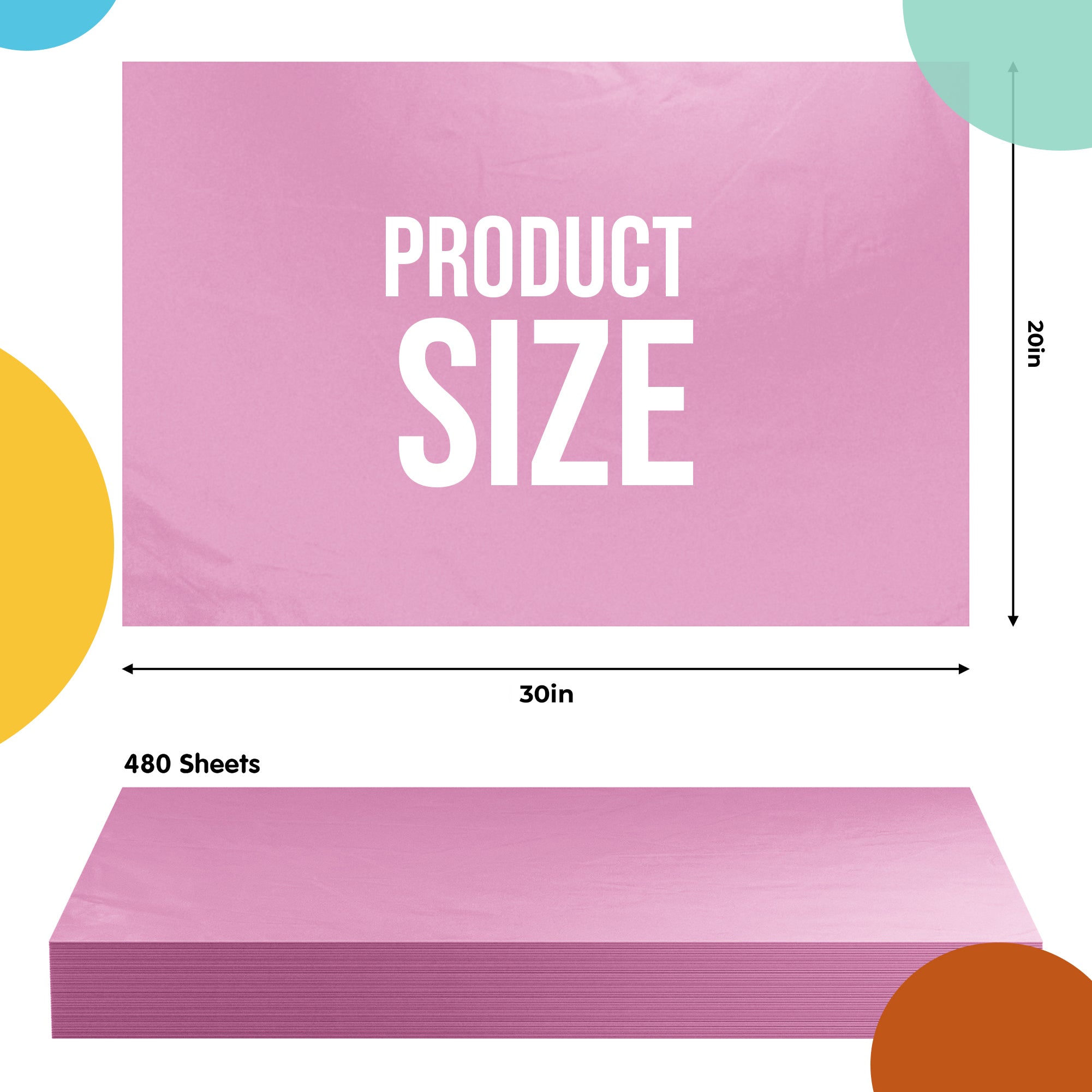 Pink Tissue Paper 20 in. x 30 in. | 480 Sheets