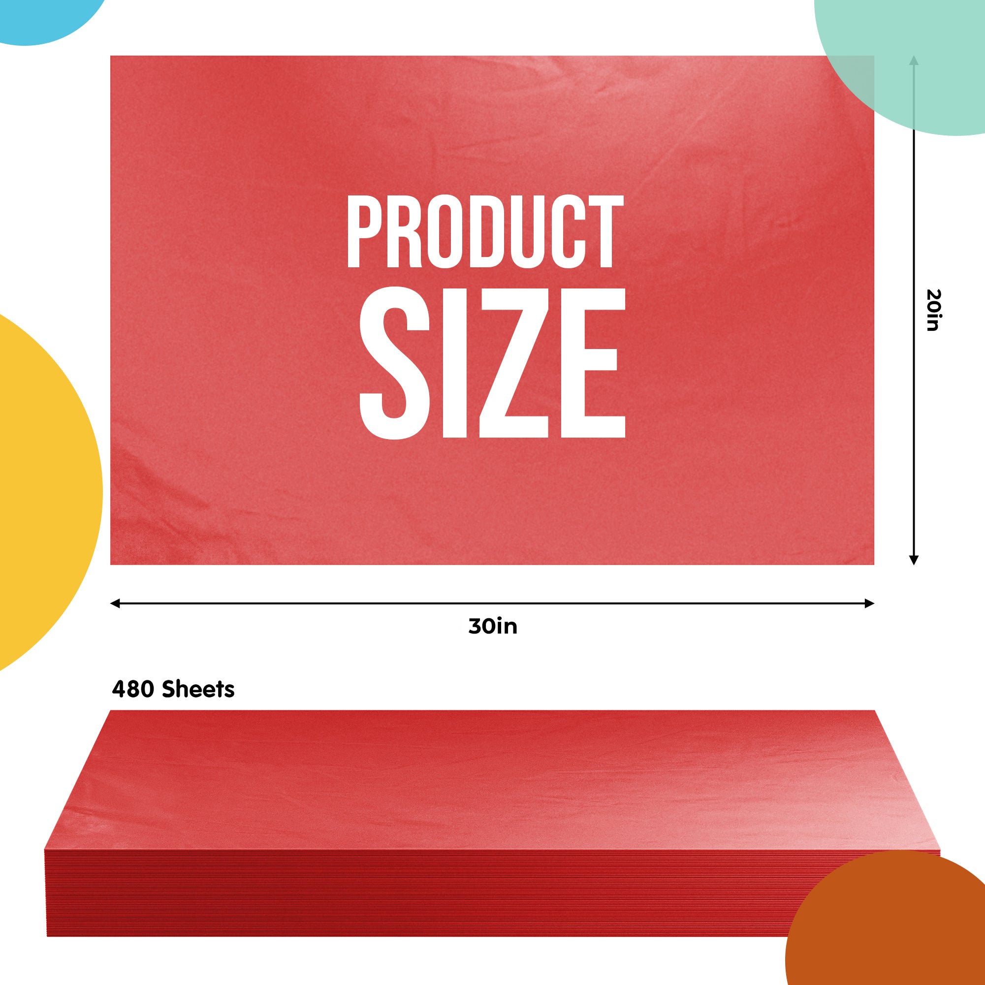 Red Tissue Paper 20 in. x 30 in. | 480 Sheets