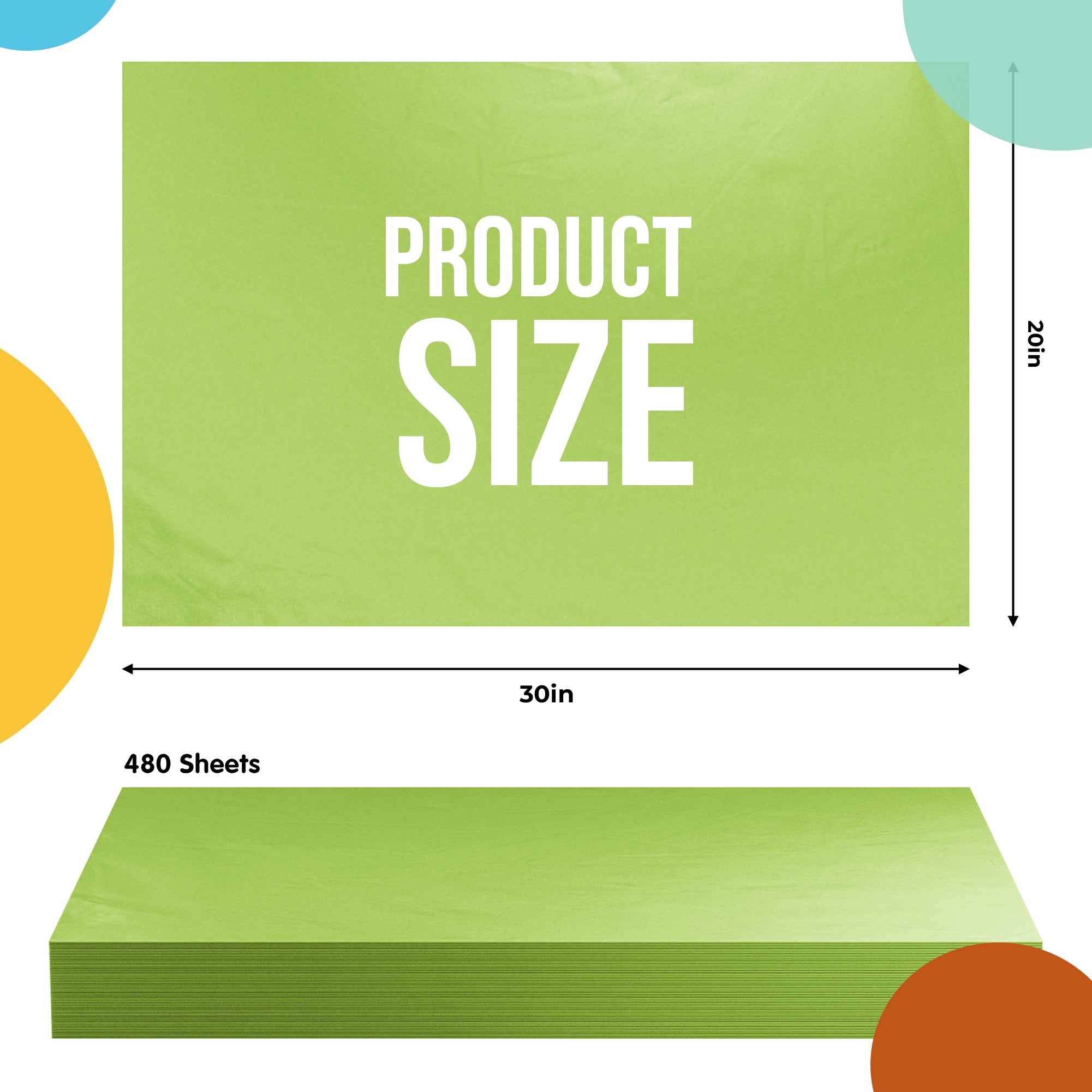 Lime Tissue Paper 20 in. x 30 in. | 480 Sheets