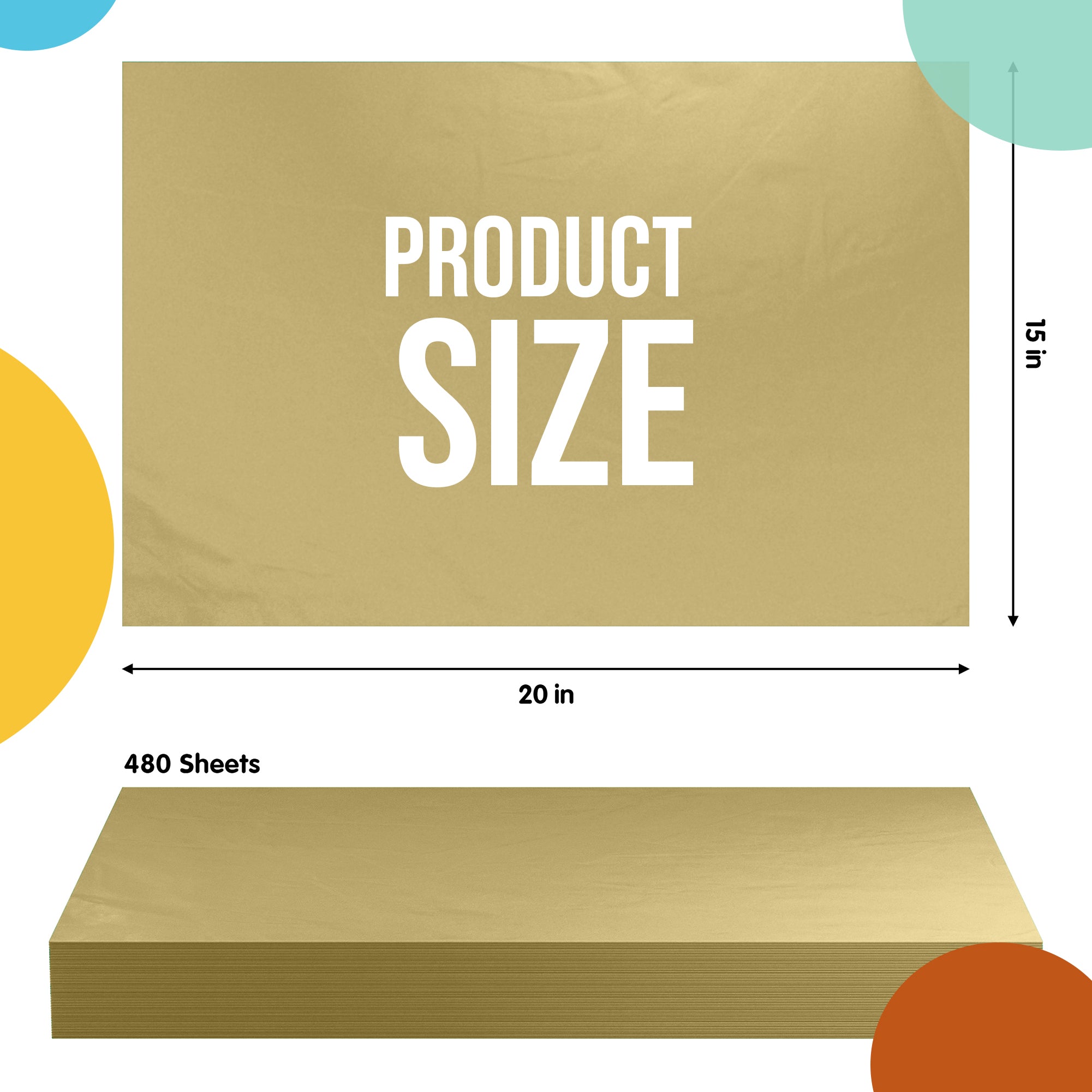 Gold Tissue Paper 20 in. x 30 in. | 480 Sheets