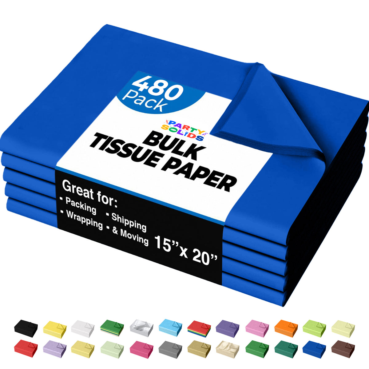 Dark Blue Tissue Paper 15 in. x 20 in. | 480 Sheets