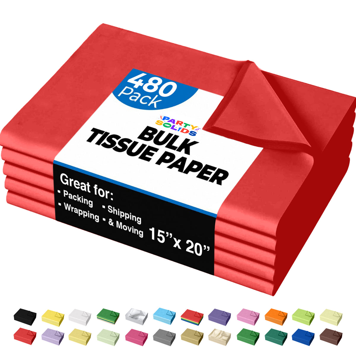 Red Tissue Paper 15 in. x 20 in. | 480 Sheets