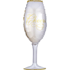 Cheers Champagne Glass Shaped Foil Balloon