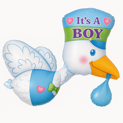 "It's a Boy" Stork Foil Balloon - 26 Inch