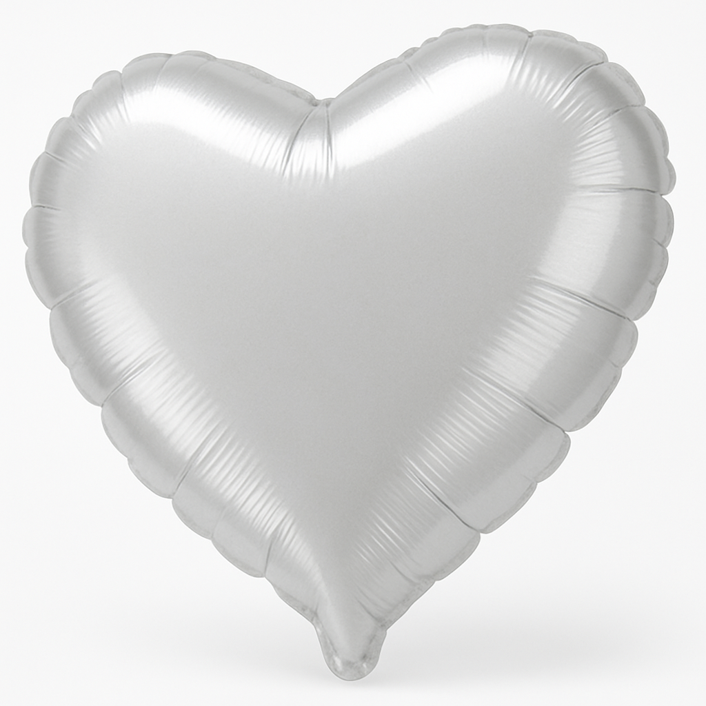 Shimmering Silver Heart Foil Balloon - 18 Inch