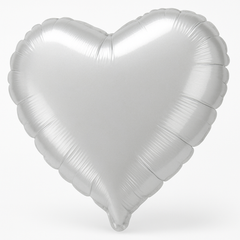 Shimmering Silver Heart Foil Balloon - 18 Inch