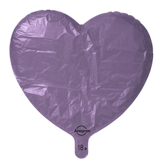 Lavender Metallic Heart Foil Balloon - 18 Inches