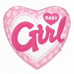 Celebrate Baby Girl Heart-Shaped Foil Balloon