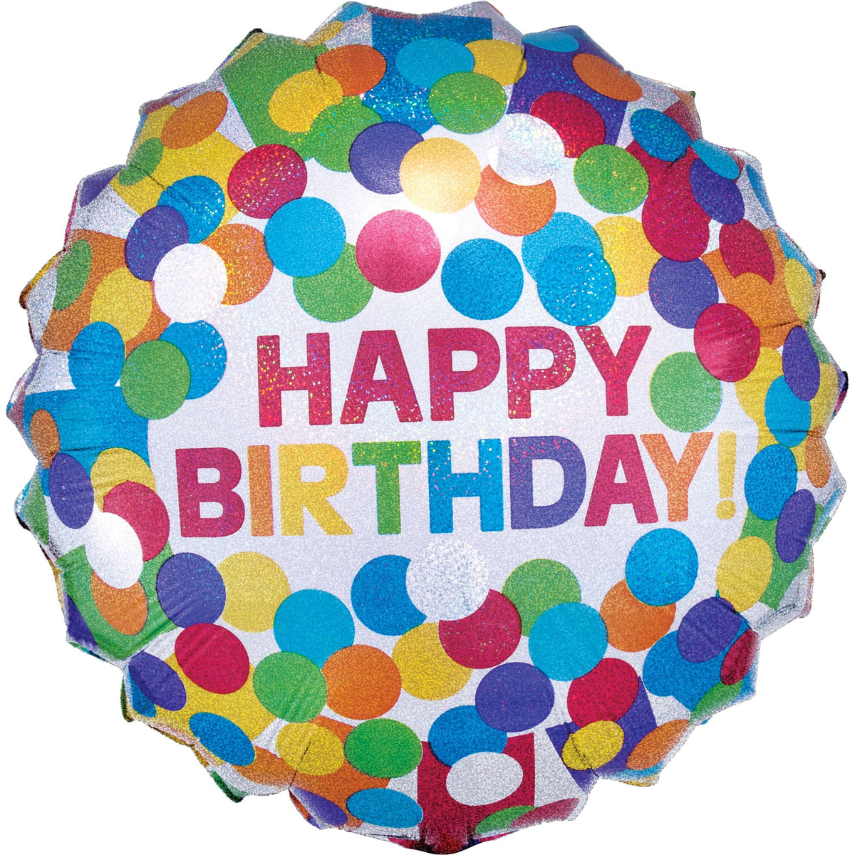 Rainbow Confetti Happy Birthday Foil Balloon