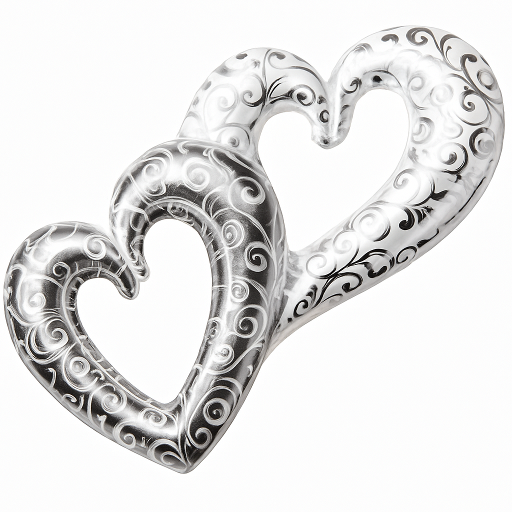 Interlocking Hearts Metallic Foil Wedding Balloon