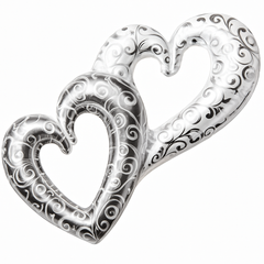 Interlocking Hearts Metallic Foil Wedding Balloon