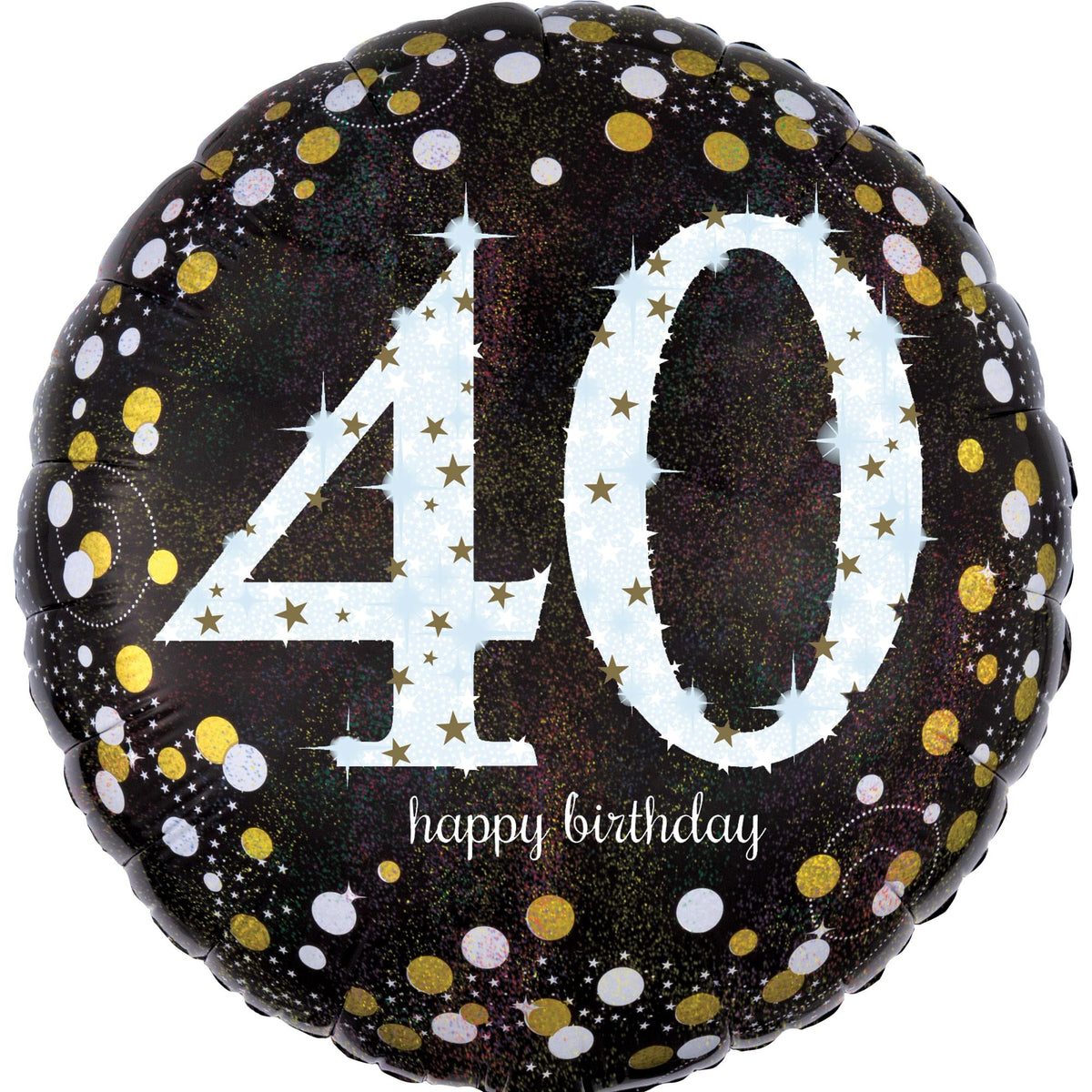 Sparkling 40th Birthday Foil Balloon - 18 Inch