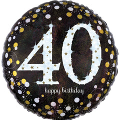 Sparkling 40th Birthday Foil Balloon - 18 Inch