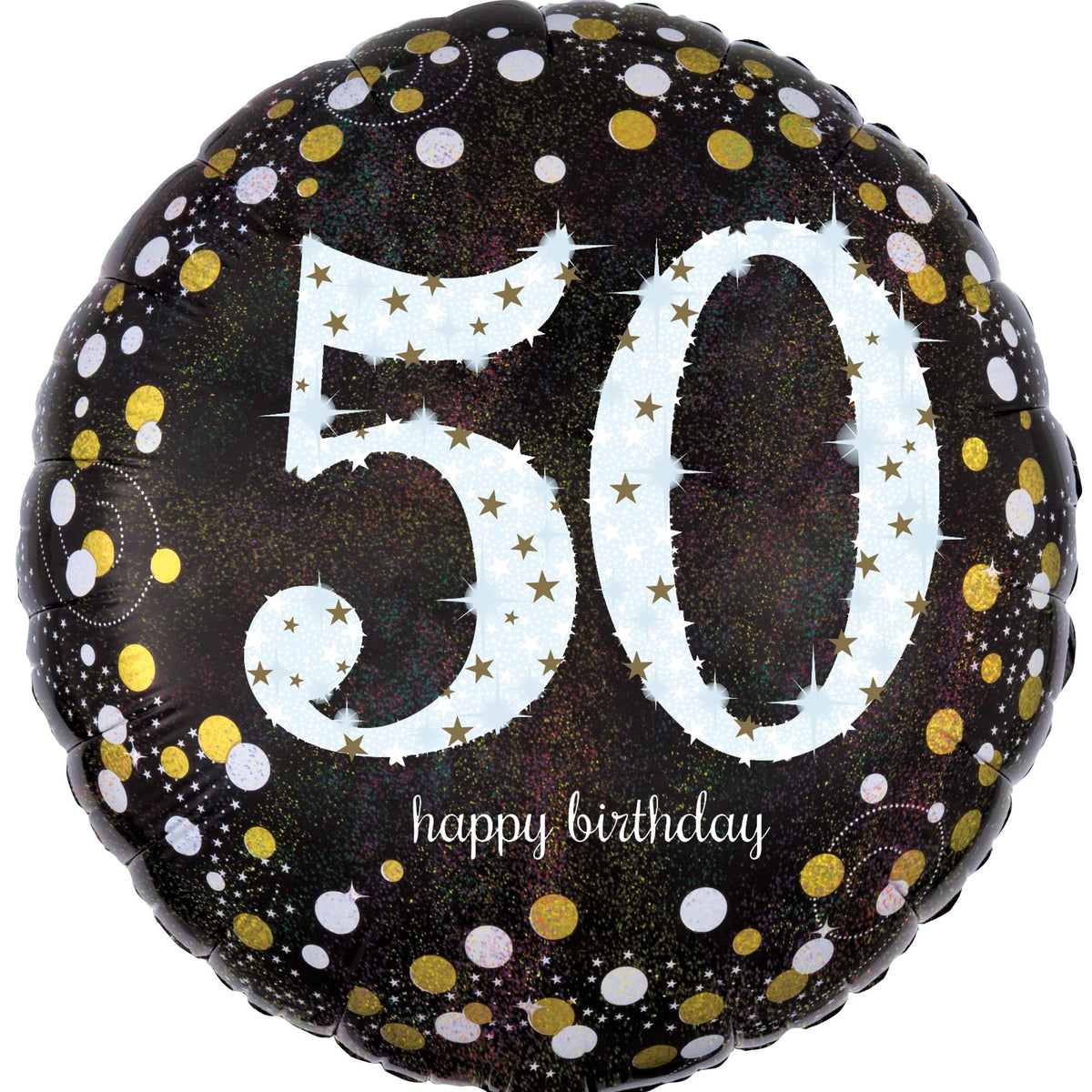 Sparkling 50th Birthday Foil Balloon - 18 Inch