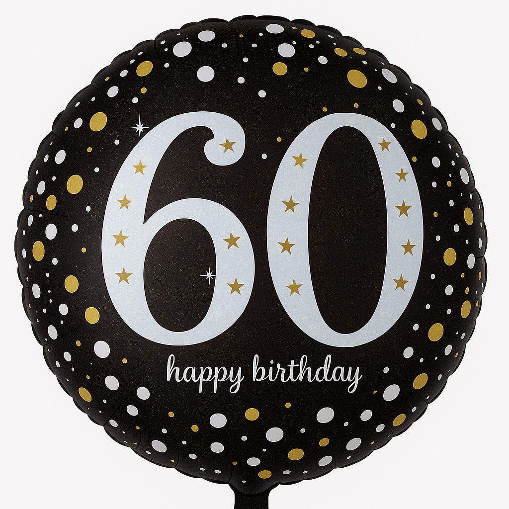 Sparkling 60th Birthday Celebration Foil Balloon - 18 Inch